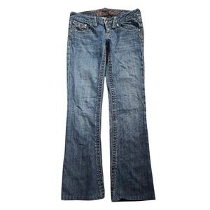 Wicked West Womens Size 4 Bootcut jeans Embroidered Flap Pocket western jeans635